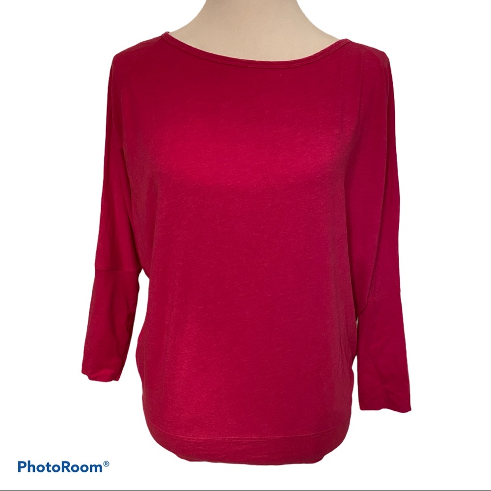 LOLE TOP OPEN BACK TEE PINK DOLMAN SLEEVE SIZE M